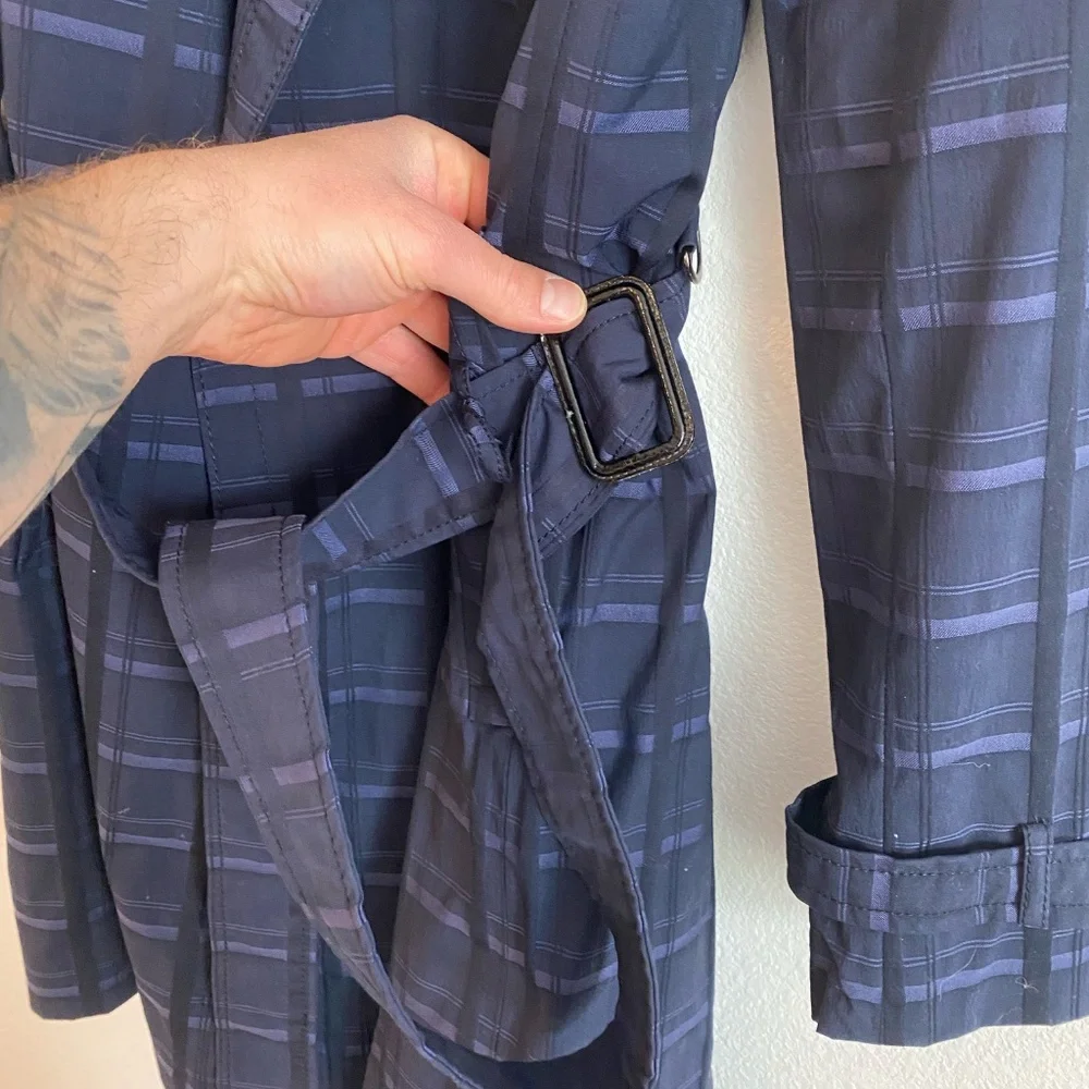 Banana Republic Women's Mid Length Madra Plaid Trench Coat - Small
